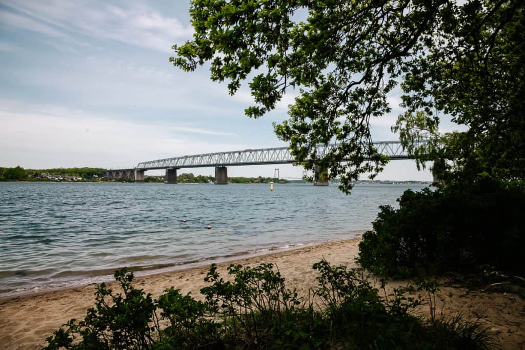 View at the Old Little Belt Bridge, that connects the island of Fyn with Jutland.
