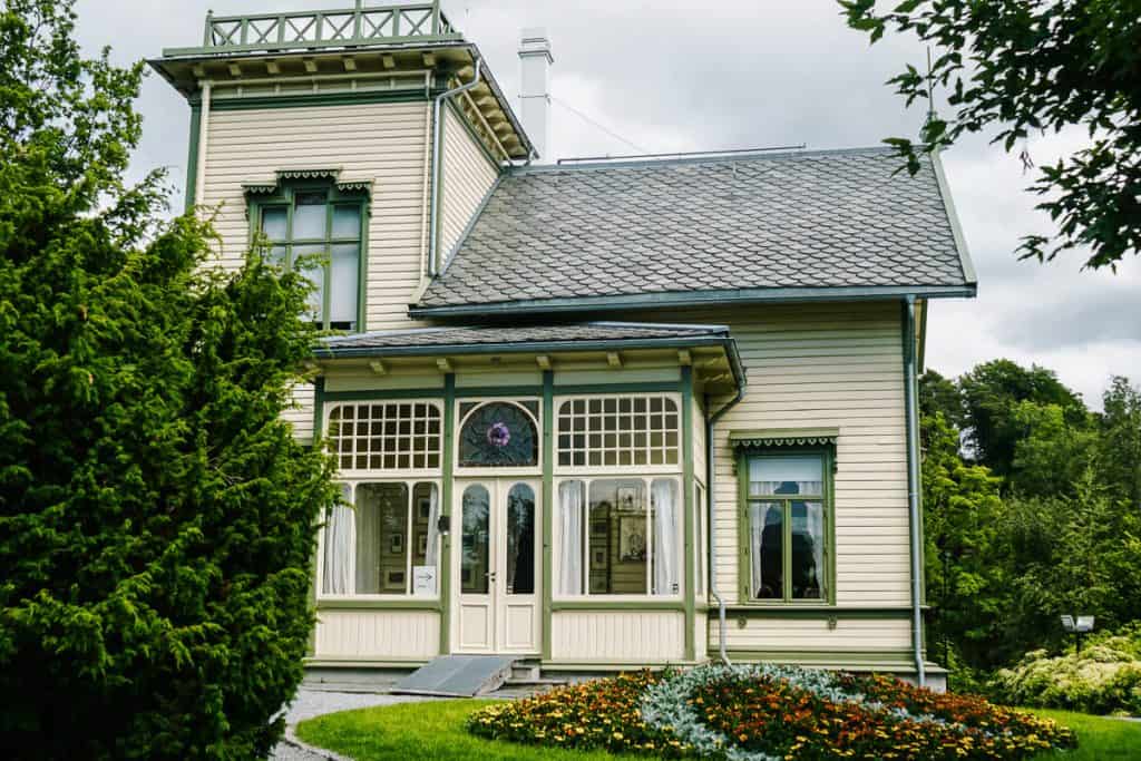 Huis van componist Edvard Grieg in Bergen Noorwegen.