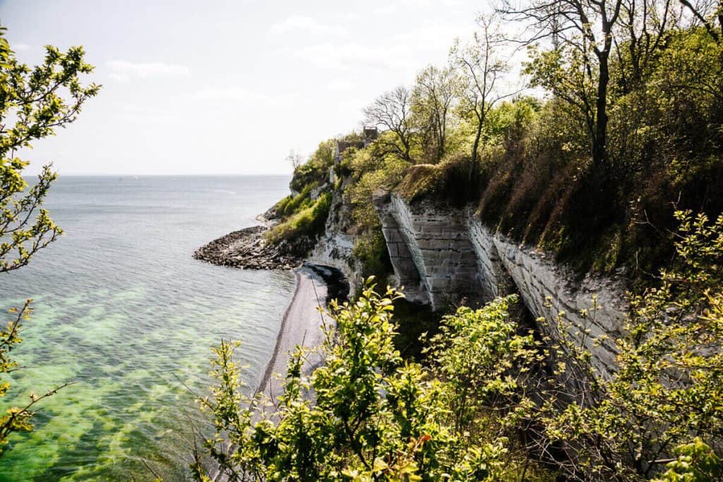 Stevns Klint features a magnificent stretch of chalk cliffs, reaching a height of 40 meters, one of the top things to do in South Zealand  Denmark.