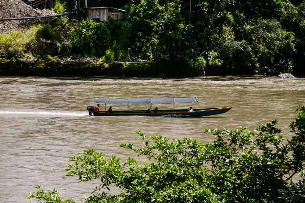 Boat on Rio Napo river.