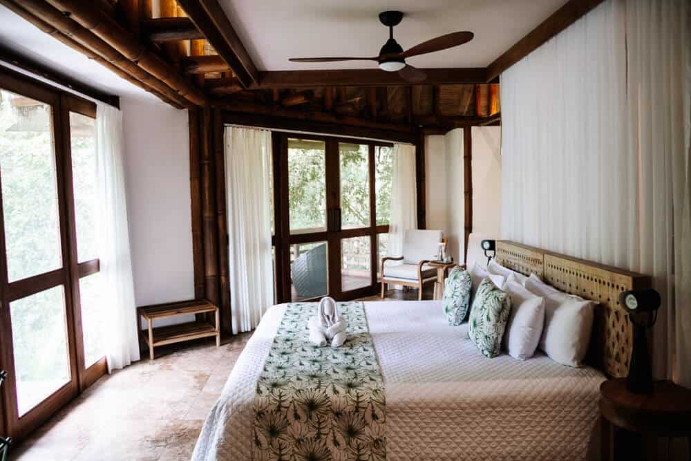 Rooms of La Selva Jungle Lodge in the Amazon of Ecuador.