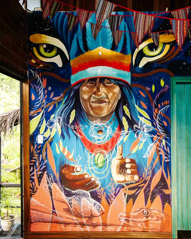 Mural in Pacha Ecolodge.