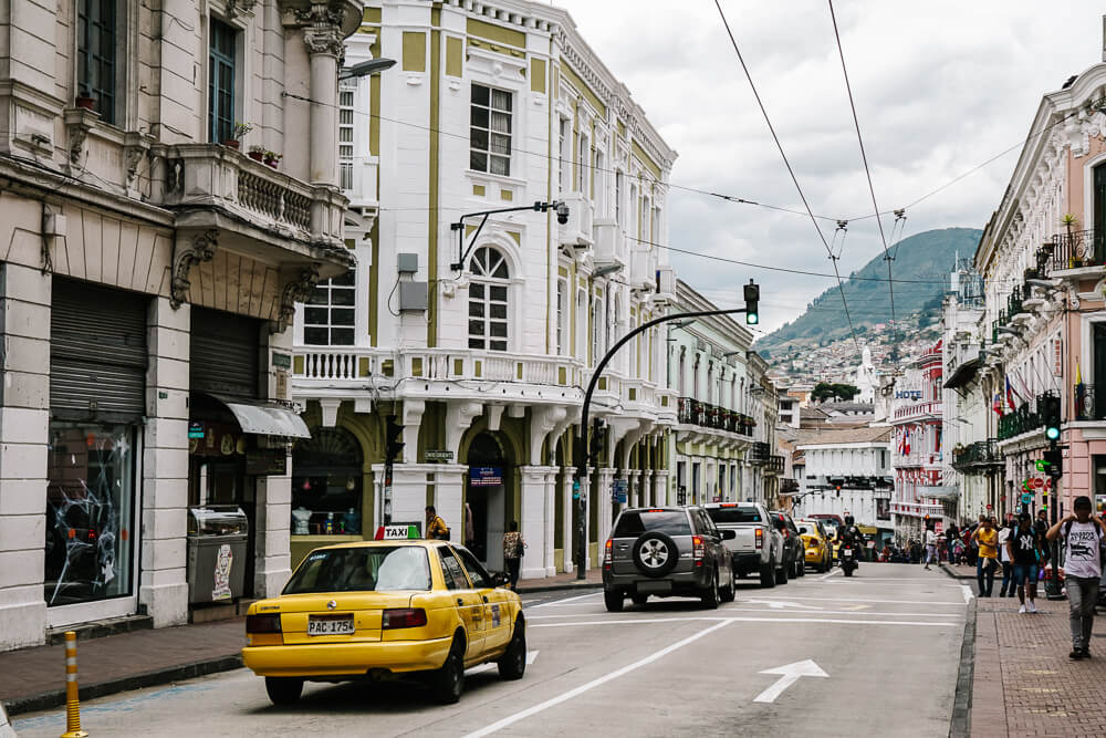 In het koloniale centrum van Quito Ecuador zijn alle bezienswaardigheden goed lopend te bereiken.