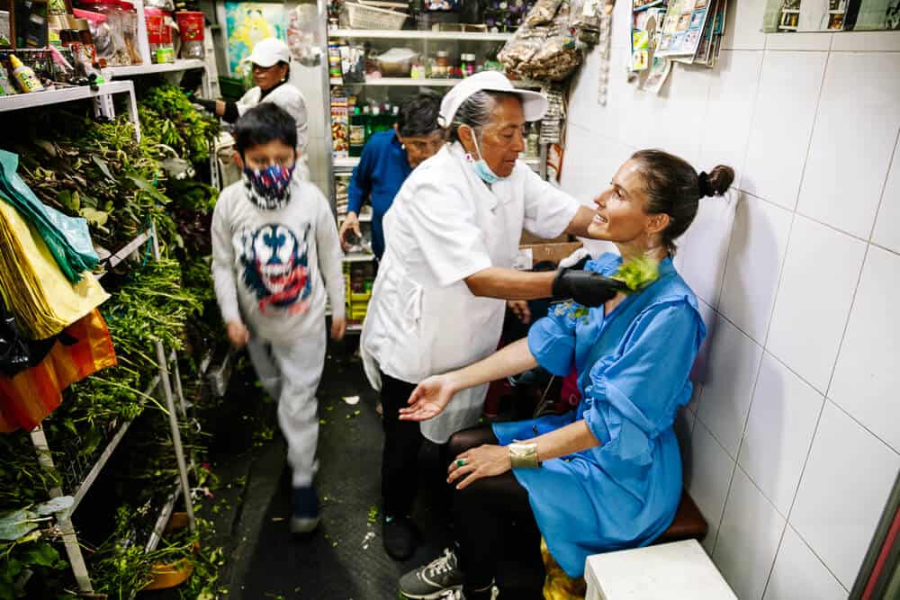 Deborah at healer in Ecuador.