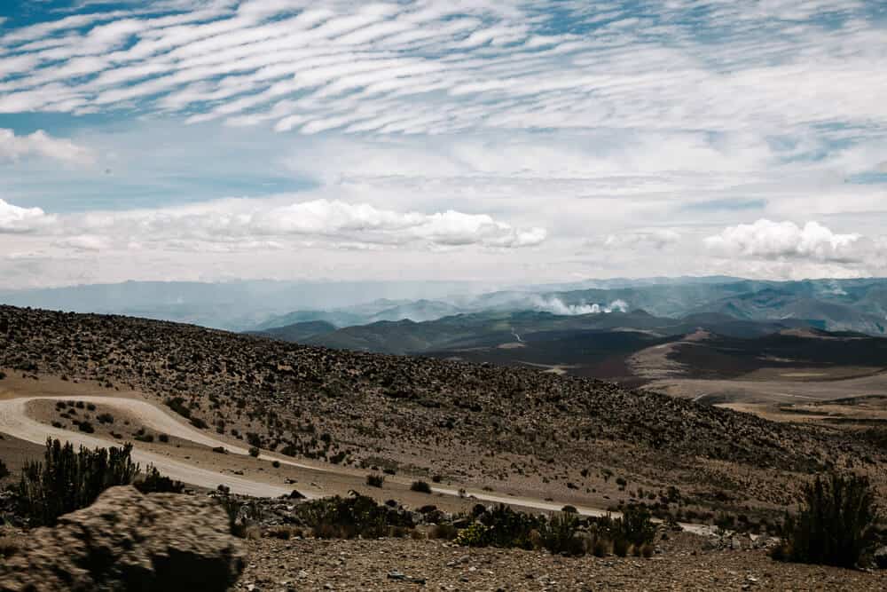 Uitzicht vanaf Chimborazo vulkaan.
