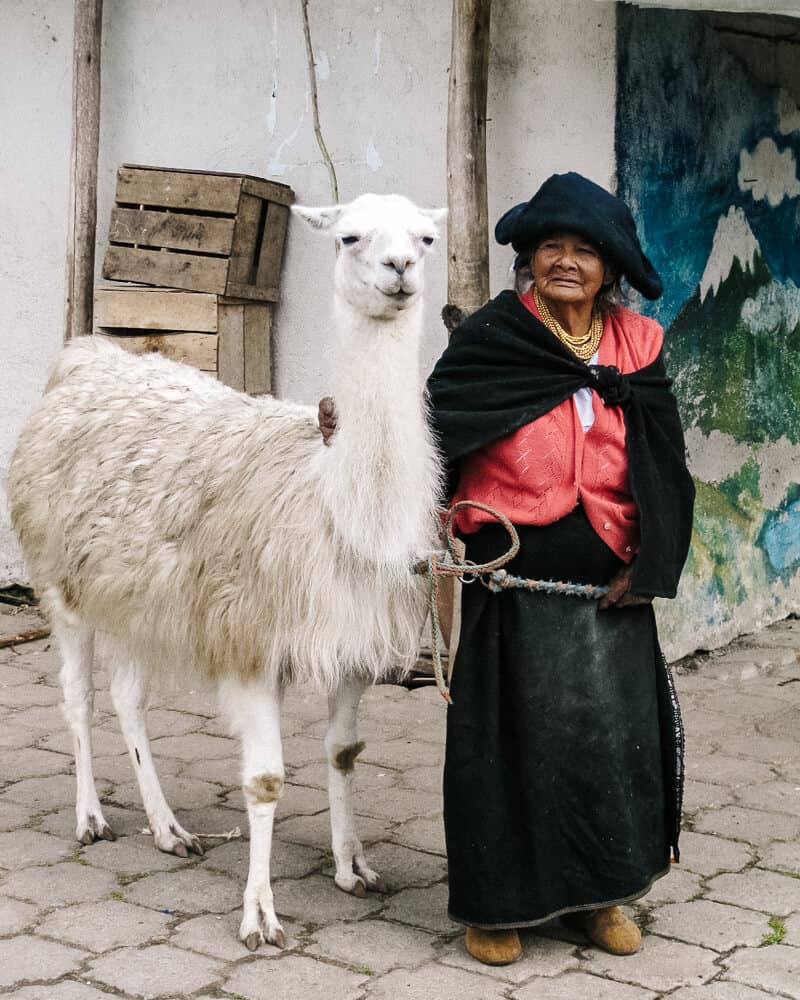The Chimborazo province is at the heart of the indigenous community, evident in the people often seen wearing traditional clothing with distinctive hats.
