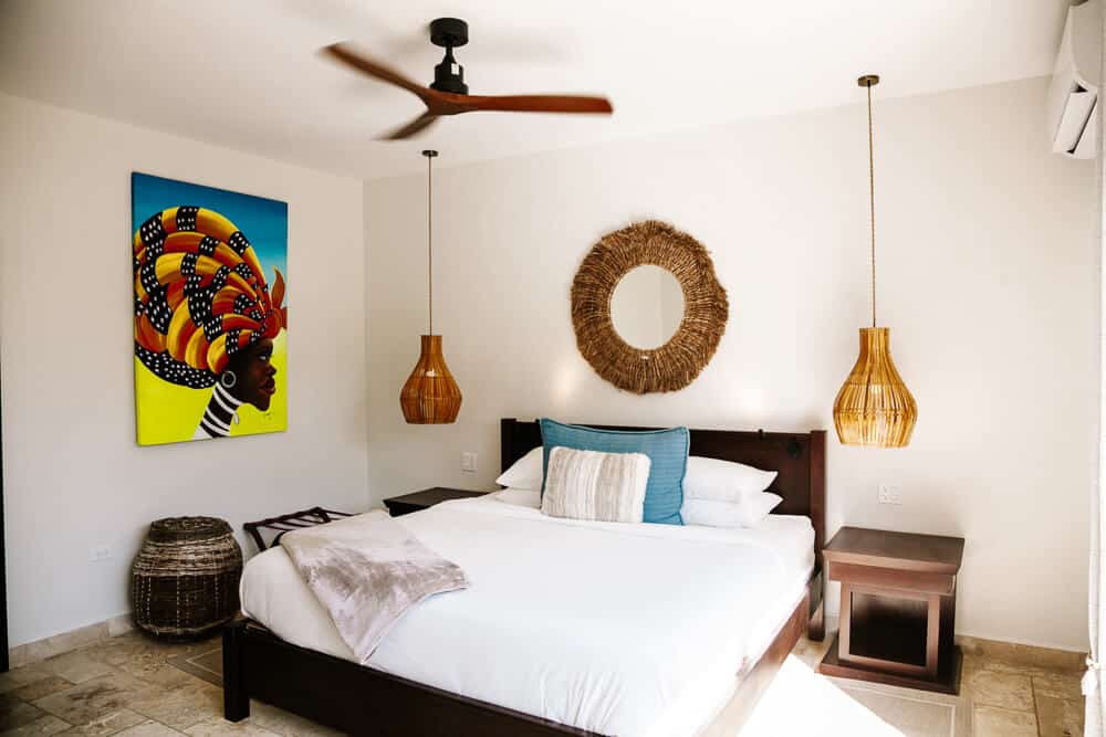 Kamer in penthouse villa in The Lodge at Jaguar Reef in Belize.