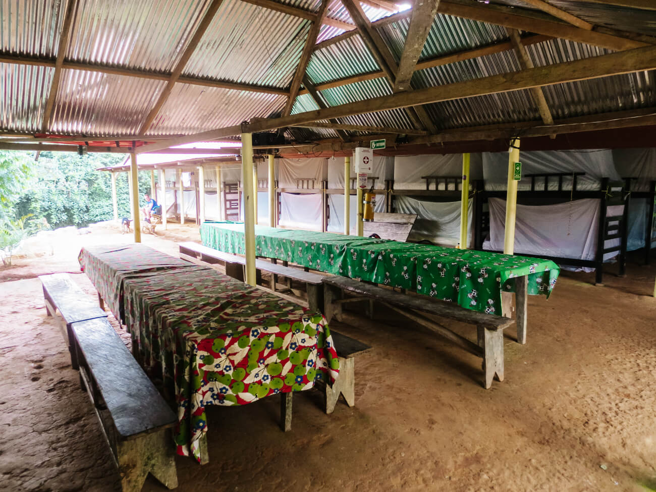 tables on campsites during lost city trek