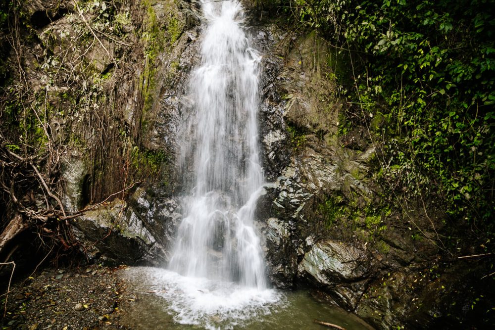 view of waterfall around cocora valley
