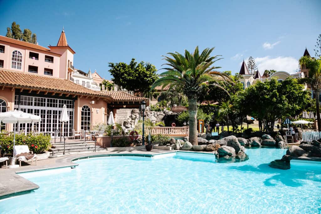 Tropical swimming pools on Canary Islands.