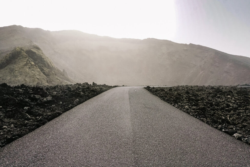 Weg op Lanzarote.