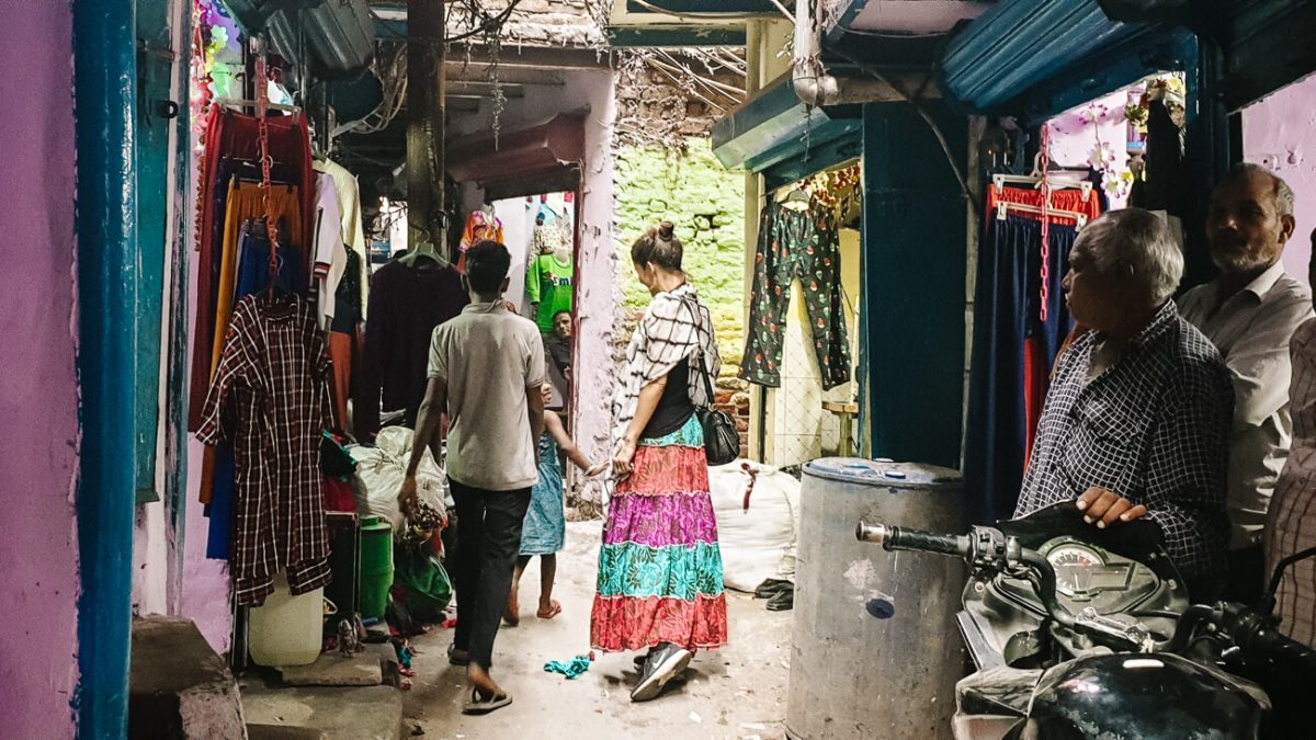 Deborah during a Sanjay Colony slum tour in New Delhi India.
