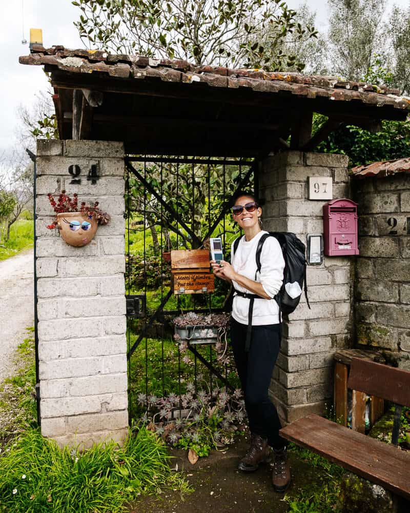 At the start of the Camino Francigena, you will receive a credential del peregrino, a special booklet in which you can collect stamps every day.