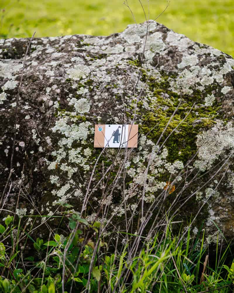 Via Francigena route signs during the hike from Viterbo to Rome.